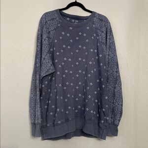 Aerie Blue Patterned Women's Sweater